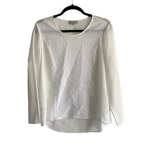 PORTS Crew Neck Long Sleeve Blouse Cream White 4